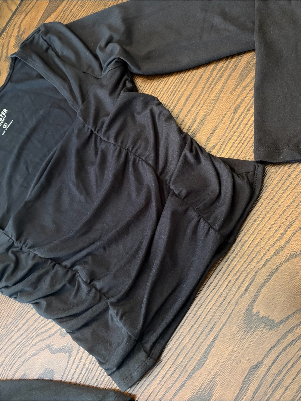 Hollister Black Long Sleeve Ruched Waist Top